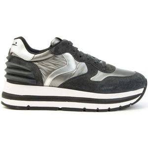 Voile Blanche, Schoenen, Dames, Zwart, 40 EU, Leer, Maran Power Sneakers met Metallic Accents