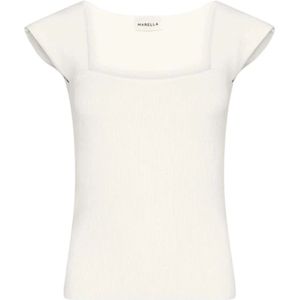 Marella, Tops, Dames, Wit, M, Polyester, Witte Mouwloze Top