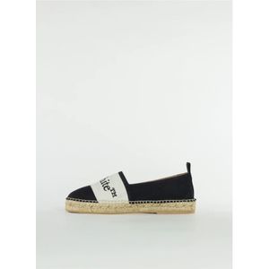 Off White, Schoenen, Dames, Zwart, 36 EU, Linnen, Stijlvolle Linnen Espadrilles voor Vrouwen