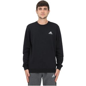 Adidas, Sweatshirts & Hoodies, Heren, Zwart, L, Zwarte Performance Sweaters, Fleece Sweatshirt voor Heren