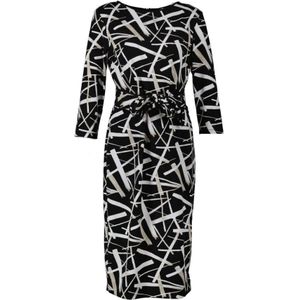 Joseph Ribkoff, Elegante Midi Jurk Zwart, Dames, Maat:M