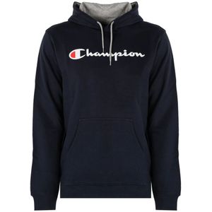 Champion, Minimalistische Hoodie met Kangaroo Zak Blauw, Heren, Maat:M