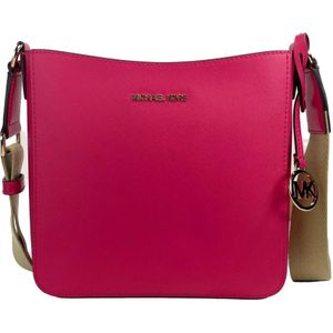 Michael Kors, Tassen, Dames, Roze, ONE Size, Leer, Elektrisch Roze Kleine Messenger Tas