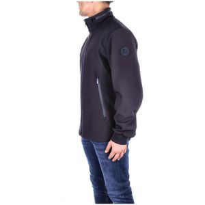 Woolrich, Jassen, Heren, Zwart, XL, Polyester, Heren Zwarte Lichtgewicht Jas met Logo