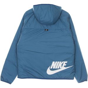 Nike, Jassen, Heren, Blauw, L, Polyester, Omkeerbare waterafstotende capuchonjas