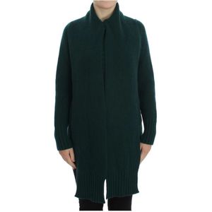 Dolce & Gabbana, Truien, Dames, Groen, XS, Kasjmier, Groene Kasjmier Knoop Cardigan