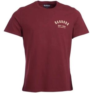 Barbour, Preppy T-Shirt Tee Rood, Heren, Maat:XL