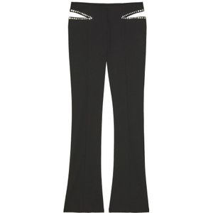 Patrizia Pepe, Broeken, Dames, Zwart, M, Polyester, Lage taille broek