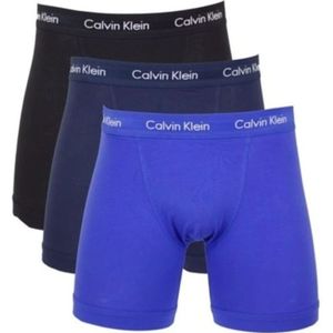 Calvin Klein, Ondergoed, Heren, Blauw, L, Katoen, Katoenen Stretch Boxershorts