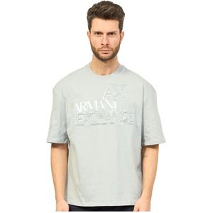 Armani Exchange, Tops, Heren, Grijs, XL, Katoen, T-Shirts