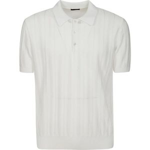 Roberto Collina, Tops, Heren, Wit, XL, Katoen, Polo Shirts