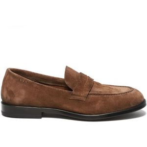 Alexander Hotto, Schoenen, Heren, Bruin, 42 EU, Suède, Bruine Suède Loafer Schoenen