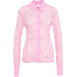 Blugirl, Kanten blouse met hanger, knoopsluiting Roze, Dames, Maat:M