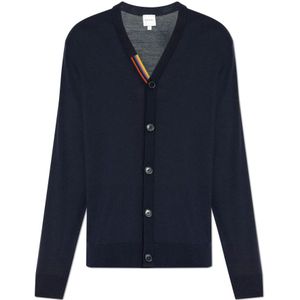 Paul Smith, Truien, Heren, Blauw, XL, Wol, Wollen vest