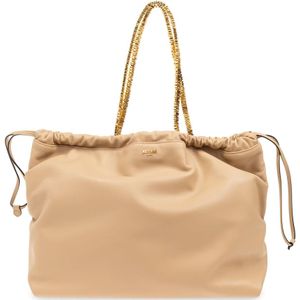 Moschino, Leren shopper tas Beige, Dames, Maat:ONE Size