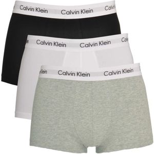 Calvin Klein, Ondergoed, Heren, Veelkleurig, L, Katoen, Zwarte Elastische Taille Boxers 3-Pack