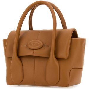 Tod's, Tassen, Dames, Bruin, ONE Size, Karamel Leren Mini Reverse Handtas