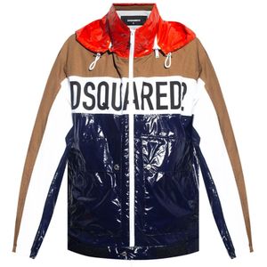 Dsquared2, Jassen, Heren, Zwart, M, Multicolour Panelled Windbreaker Jas