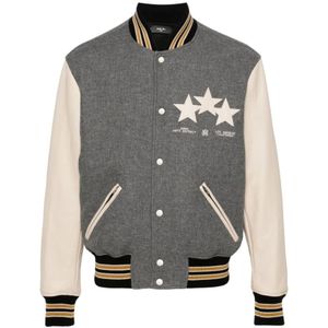 Amiri, Varsity Bomberjack in Grijs Beige Grijs, Heren, Maat:M