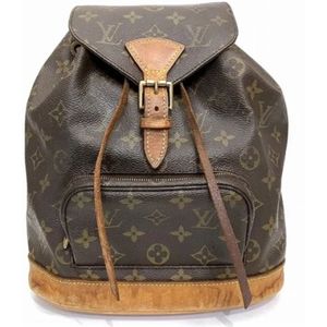Louis Vuitton Vintage, Pre-owned, Dames, Bruin, ONE Size, Katoen, Pre-owned Canvas backpacks