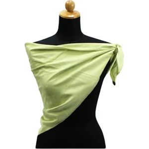 Louis Vuitton Vintage, Tweedehands Groene Zijden Louis Vuitton Sjaal Groen, Dames, Maat:ONE Size