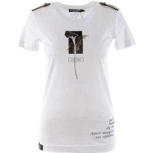 Dolce & Gabbana, Tops, Dames, Wit, S, Katoen, Lily Korte Mouw T-shirt