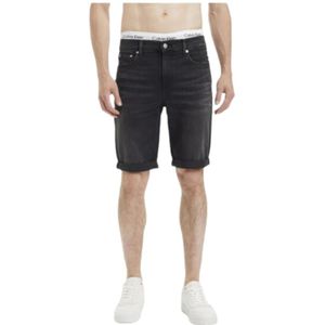 Calvin Klein, Korte broeken, Heren, Zwart, W36, Slimme Bermuda Shorts