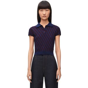 Loewe, Tops, Dames, Veelkleurig, L, Katoen, Bicolor Katoen Polo Jacquard Jersey