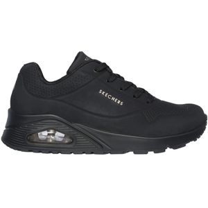 Skechers, Schoenen, Dames, Zwart, 37 1/2 EU, Leer, Actieve Damessneakers met Memory Foam