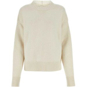 Jil Sander, Truien, Dames, Wit, S, Oversize Cashmere Blend Sweater