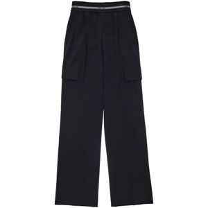 Helmut Lang, Wijde Cargo Broek Zwart, Dames, Maat:L