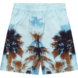 Laneus, Turquoise Palm Print Bermuda Shorts Blauw, Heren, Maat:M
