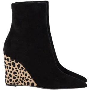 Giuseppe Zanotti Pre-owned, Pre-owned, Dames, Zwart, 36 EU, Suède, Pre-owned Suede boots