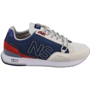 North Sails, Schoenen, Heren, Veelkleurig, 41 EU, Nylon, Blauwe Mesh Sneaker Hitch Block