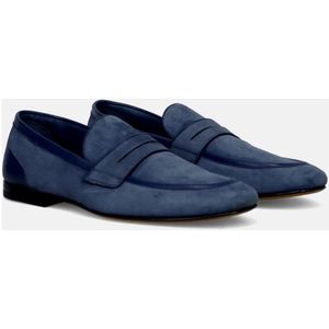 Fabi, Schoenen, Heren, Blauw, 43 EU, Suède, Klassieke Handgemaakte Suède Mocassin