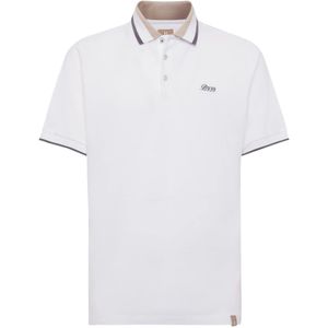 Boggi Milano, Tops, Heren, Wit, 2Xl, Katoen, Organisch katoenmix Piqué Polo Shirt