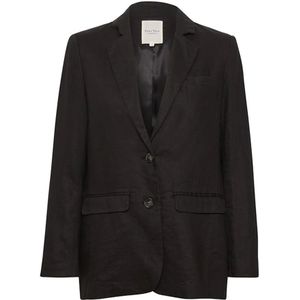 Part Two, Zwarte blazer jas met lange mouwen en klassieke kraag Zwart, Dames, Maat:XL