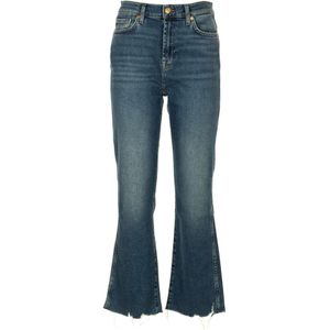7 For All Mankind, Jeans, Dames, Blauw, W28, Denim, Flared Jeans