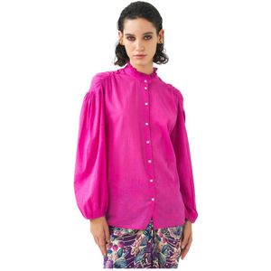 Antik Batik, Blouses & Shirts, Dames, Roze, M, Katoen, Katoenen voile blouse Anna