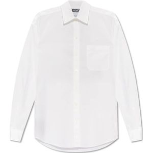 Moschino, Blouses & Shirts, Dames, Wit, S, Katoen, Gedrukt overhemd