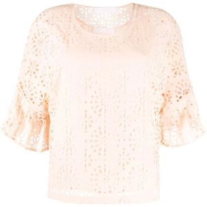 See by Chloé, Blouses & Shirts, Dames, Beige, S, Polyester, Beige Casual Blouse voor Vrouwen