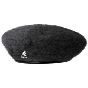 Kangol, Platte Hoeden met Synthetisch Leren Rand Zwart, Dames, Maat:M