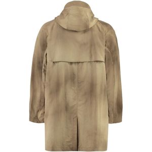 K-Way, Mantels, Heren, Beige, L, Nylon, Tie Dye Nylon Parka met Capuchon