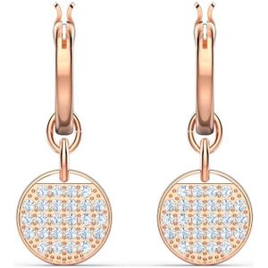 Swarovski, Ginger Drop Oorbellen Wit Roségoud Geel, Dames, Maat:ONE Size