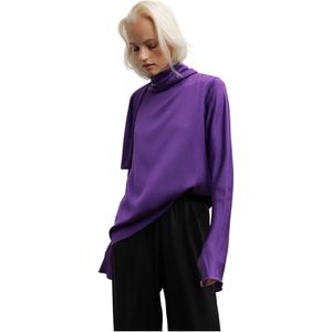 Ahlvar Gallery, Rika silk blouse violet Paars, Dames, Maat:XS