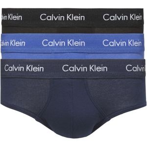 Calvin Klein, Ondergoed, Heren, Grijs, S, Heren 3-Pack Briefs, Zwart, Kobalt, Blauw