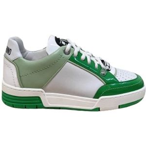 Moschino, Schoenen, Dames, Groen, 38 EU, Groene Sneakers