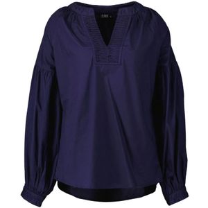 Ibana, Blouses & Shirts, Dames, Blauw, S, Elegante Tex Blouse in Donkerblauw