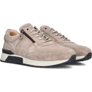 Greve, Schoenen, Heren, Beige, 41 EU, Leer, Taupe Suede Zip Sneakers Stijlvol