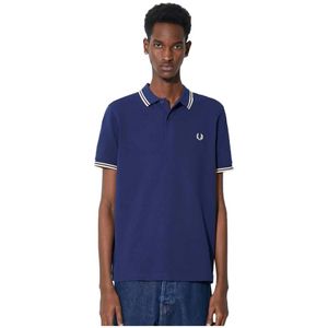 Fred Perry, Twin Tipped Polo Shirt Blauw, Heren, Maat:L